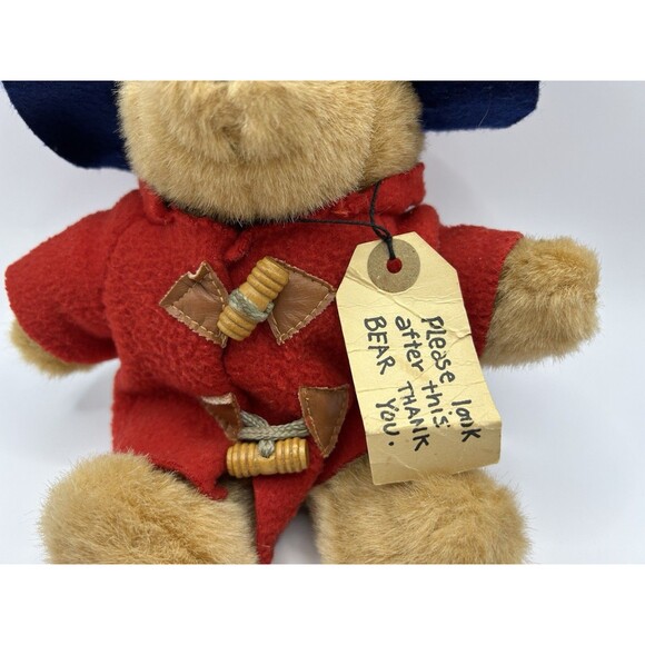 Vintage Eden Paddington Bear Plush Toy Doll w Tag Red Coat 1988 Stuffed Animal - Picture 8 of 16